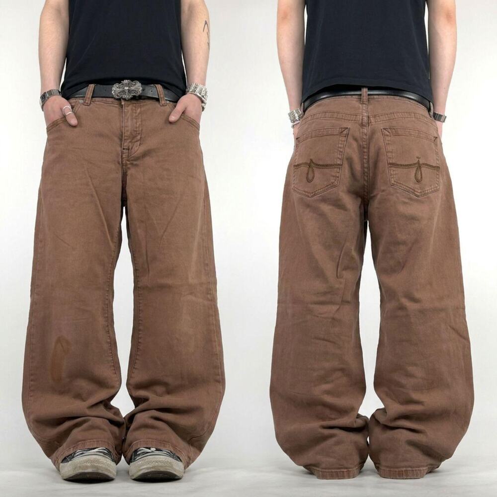 Vintage y2k grunge flared faded brown grunge archive rare skater pants